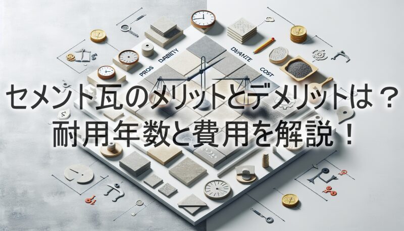セメント瓦のメリットとデメリットは？耐用年数と費用を解説！