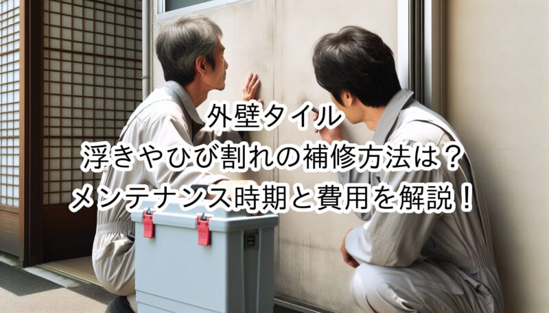 外壁タイルの浮きやひび割れ補修方法は？メンテナンス時期と費用を徹底紹介！