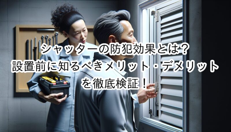 シャッターの防犯効果とは？設置前に知るべきメリット・デメリットを徹底検証！