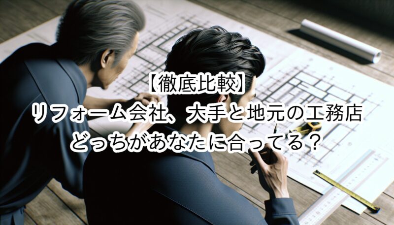【徹底比較】リフォーム会社、大手と地元の工務店どっちがあなたに合ってる？